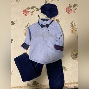 Gymboree set of pants, hat bow tie/suspenders shirt and Zara  jacket